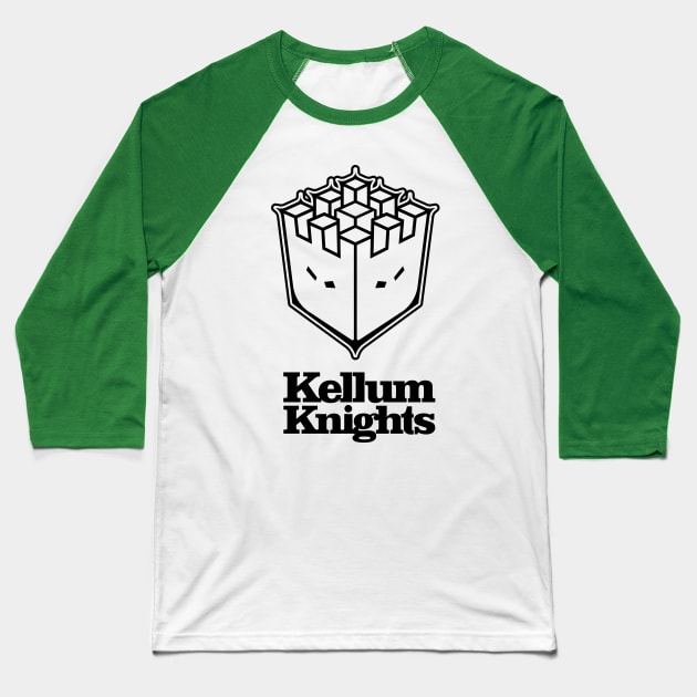 Kellum Knights Badge Black Print Baseball T-Shirt by CreativeWear